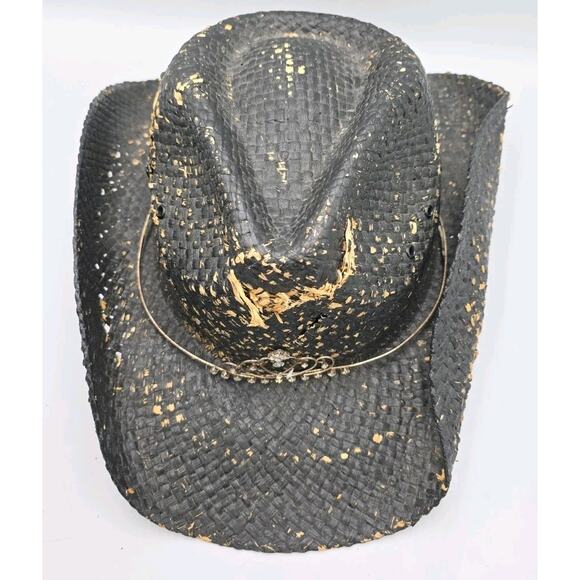 Peter Grimm - Keith Style Natural Fiber Weave Drifter Cowboy Hat Adorned W Tiara - Picture 15 of 15